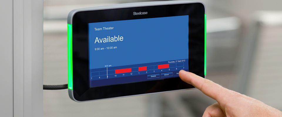 Photo of a Steelcase RoomWizard unit