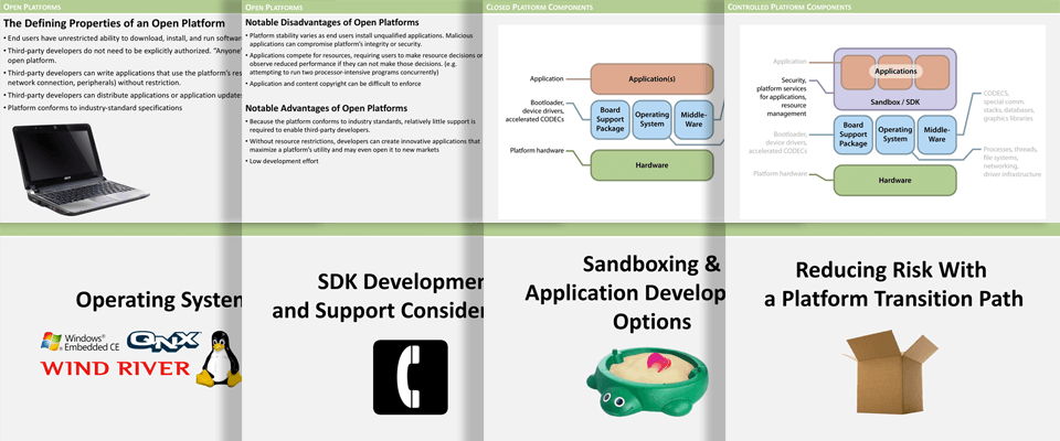 Screenshots of slides from a Media Tablet Platform Research presentation