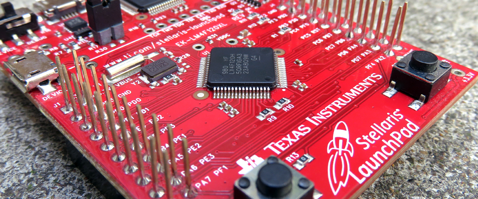 Photo of a Stellaris Launchpad development board from Texas Instruments